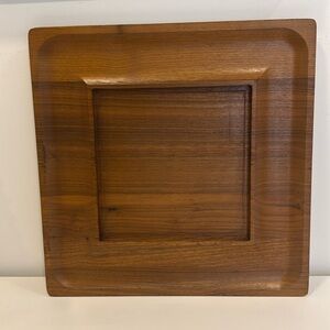 J K Adams Wooden Tray with Recessed Square Design